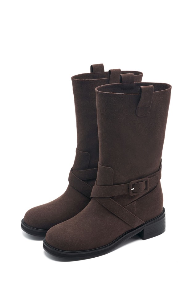 SPUR - 부츠/워커 - Cobern Strap Belted Middle Boots -UA9087 (2color)