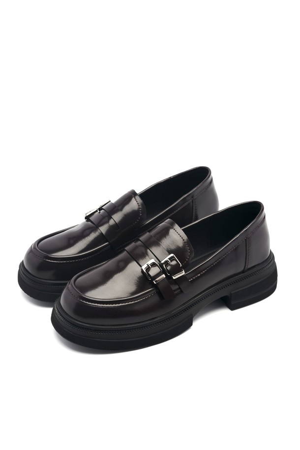 SPUR - 로퍼 - Camon Dubble Strap Flatform Loafer -UA9064 (2color)