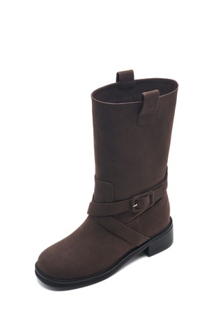 Cobern Strap Belted Middle Boots -UA9087 (2color)