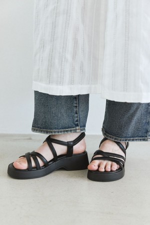 Basic Shirring Flatform Sandal -US9033 (3color)