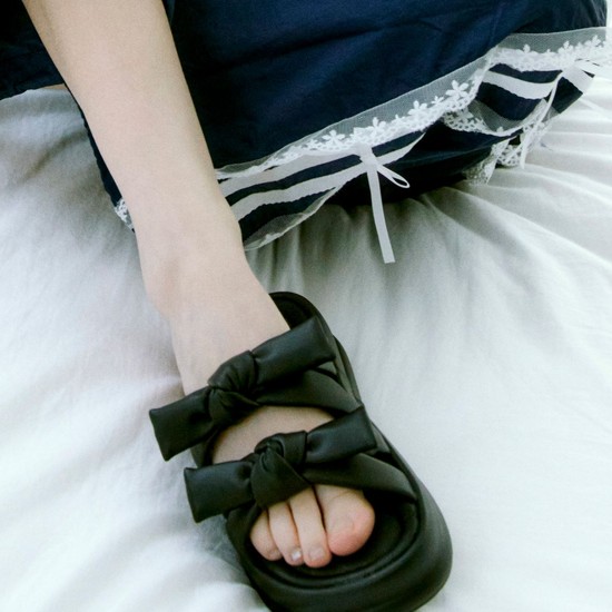 [7차 리오더 / 바로배송] Vlogg Twins Bow Flatform 샌들 4.5cm -VS7074 (3color)