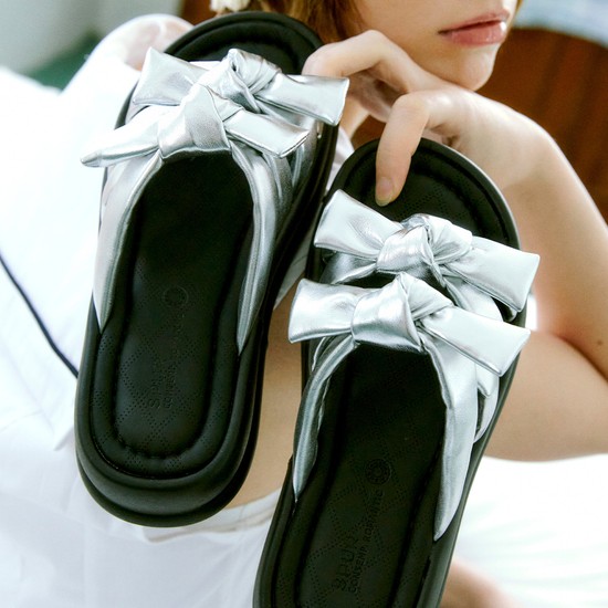 [7차 리오더 / 바로배송] Vlogg Twins Bow Flatform 샌들 4.5cm -VS7074 (3color)