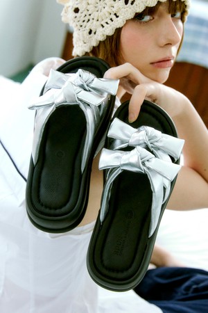 Vlogg Twins Bow Flatform 샌들 4.5cm -VS7074 (3color)