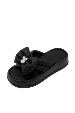 Roa Big Bow Softly Flatform 슬리퍼 4cm -US9071 (2color)