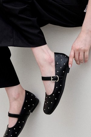 Crimp Buckle Maryjane Flat 플랫슈즈 1cm -VS9060 (2color)