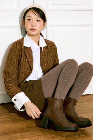 Valen Square Toe 앵클 부츠 7.5cm -VA9010 (2color)