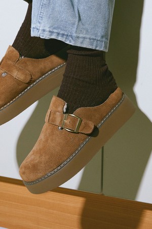 Bleubon 소가죽 스웨이드 슬리퍼 3.5cm -UA9083CA (1color)