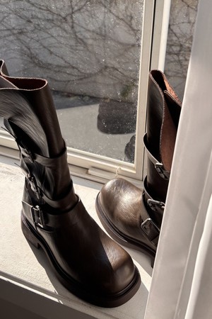 Le Flare belted Biker Boots 바이커 부츠 4.5cm -PM3020 (2color)
