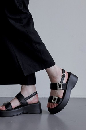 Dune Double Belted Sandal 스트랩 샌들 6.5cm -WS9051 (2color)