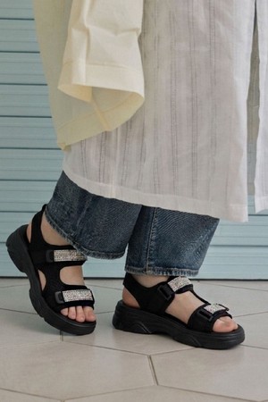 Vench Cristal Flatform Sandal -US9053BK