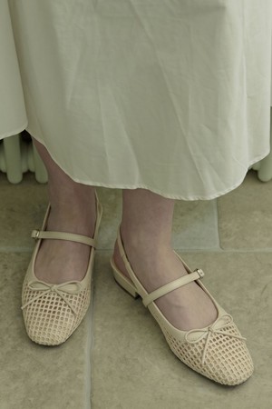 Flora Mesh Slingback Sandal 슬링백 샌들 3.7cm -WS9047 (2color)
