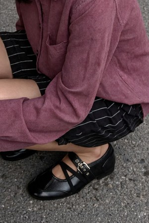 X-Strap Belted Ballet Flat 벨티드 스트랩 플랫 2cm -WA9002 (3color)