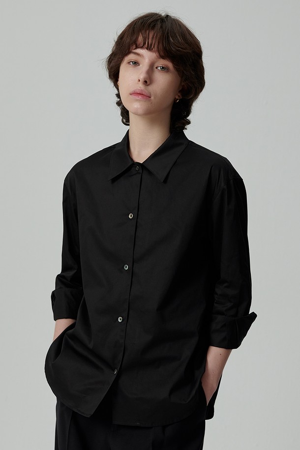 STUDIO SÉCANTE - 셔츠 - TAIRA Shirt (Silk Black)