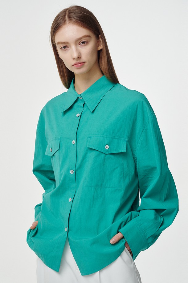 STUDIO SÉCANTE - 셔츠 - SUGAR Shirt Outer (Aquamarine)