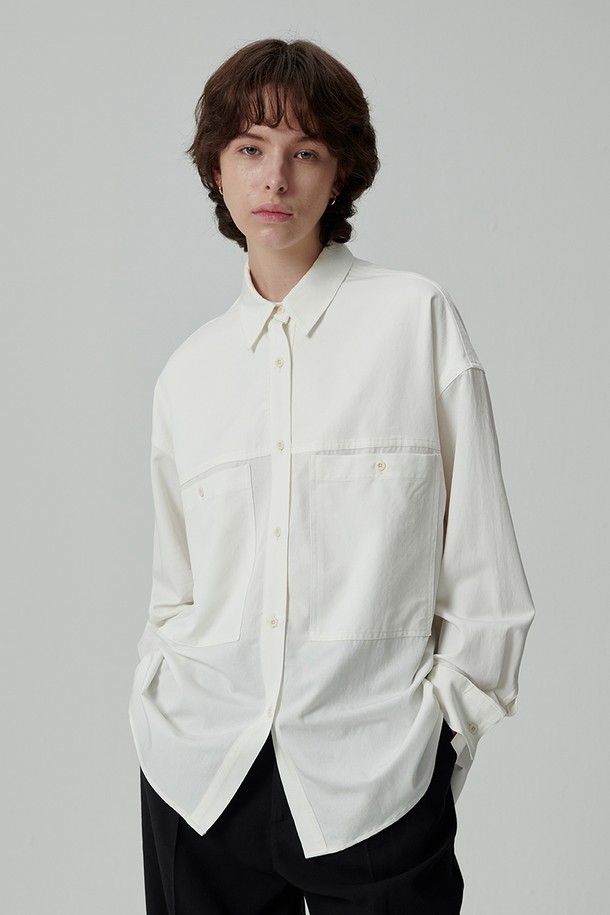 STUDIO SÉCANTE - 셔츠 - SEIO Double Pocket Shirt (French White)