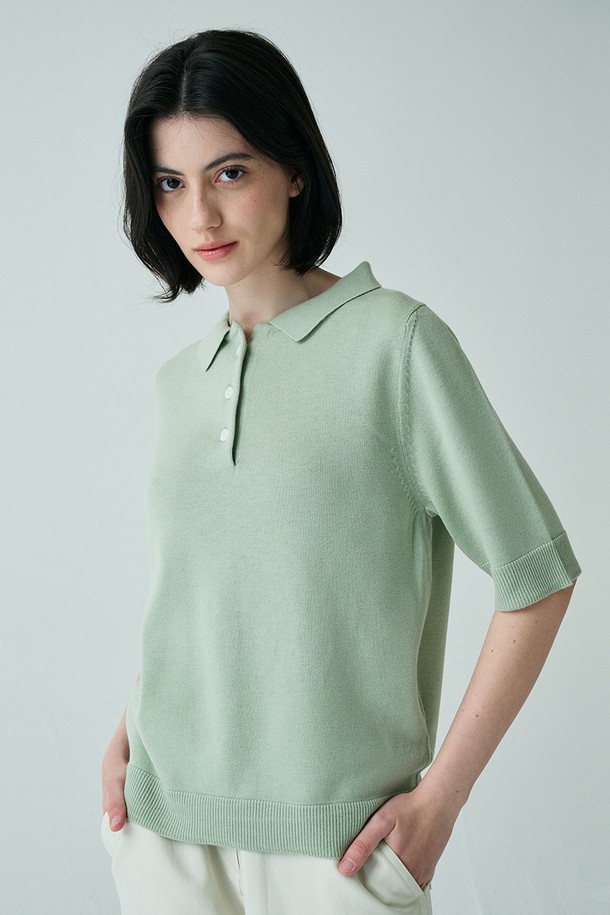 STUDIO SÉCANTE - 스웨터 - DAPHNE Merino Wool 100% Knit (Green Ash)