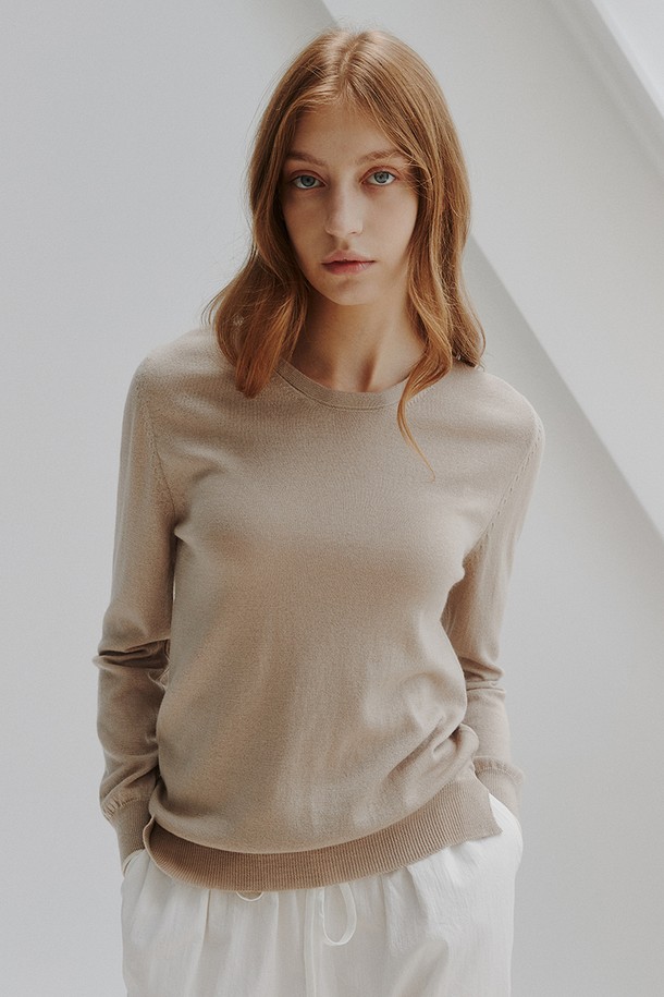 STUDIO SÉCANTE - 스웨터 - LAYERZ Merinowool Knit Top (Ecru)