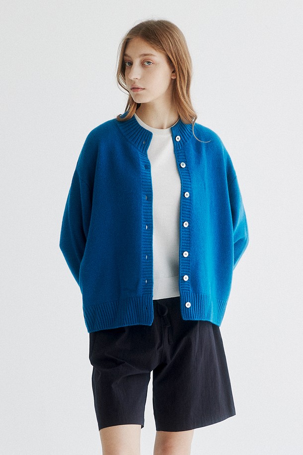 STUDIO SÉCANTE - 가디건 - CAMELLIA Cashmere Cardigan (Siena Blue)