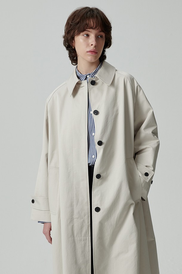 STUDIO SÉCANTE - 트렌치코트 - DUKE Soutien Collar Coat (Eburnean)