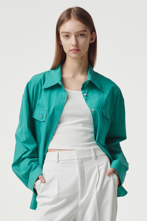 STUDIO SÉCANTE - 셔츠 - SUGAR Shirt Outer (Aquamarine)