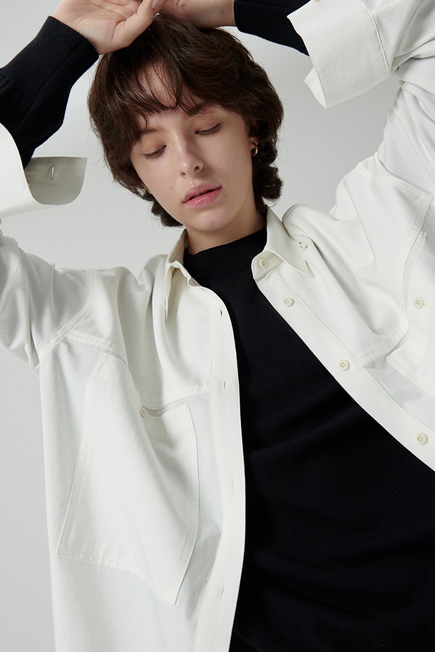 STUDIO SÉCANTE - 셔츠 - SEIO Double Pocket Shirt (French White)