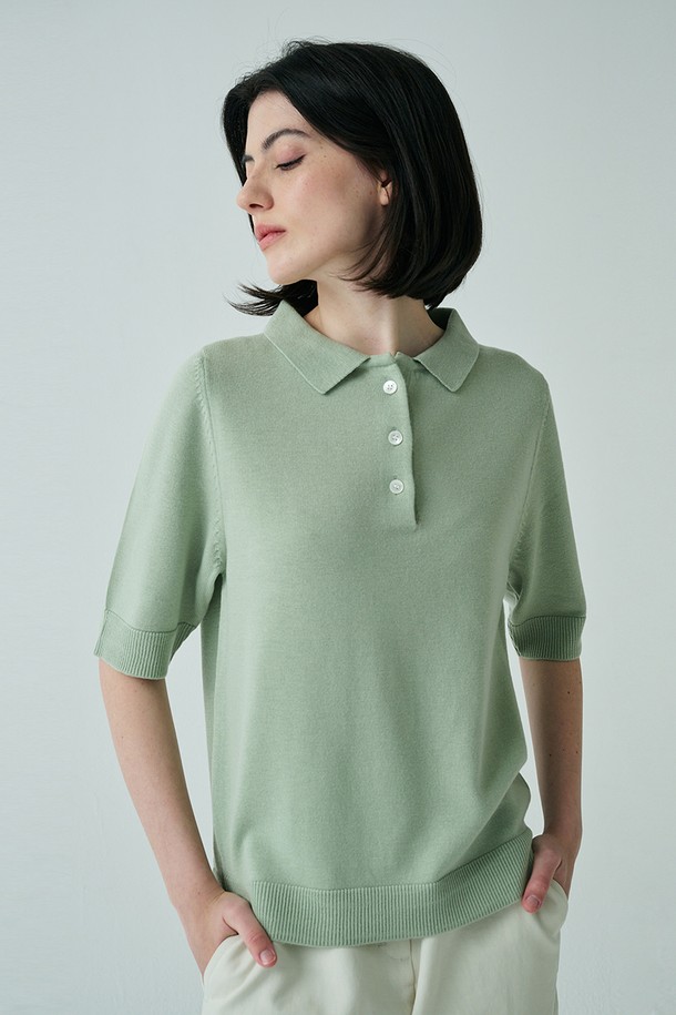 STUDIO SÉCANTE - 스웨터 - DAPHNE Merino Wool 100% Knit (Green Ash)