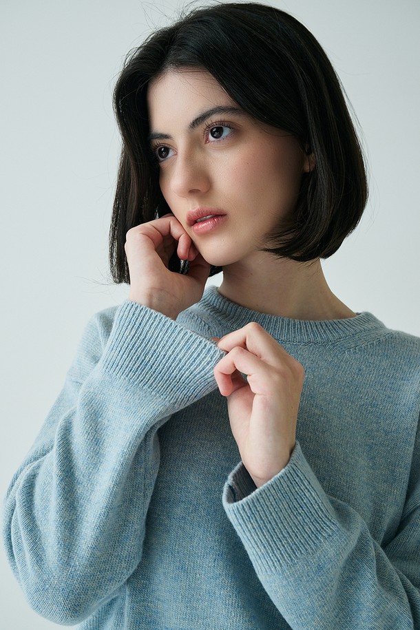 STUDIO SÉCANTE - 스웨터 - VERONA Cashmere Knit (Melange Blue)