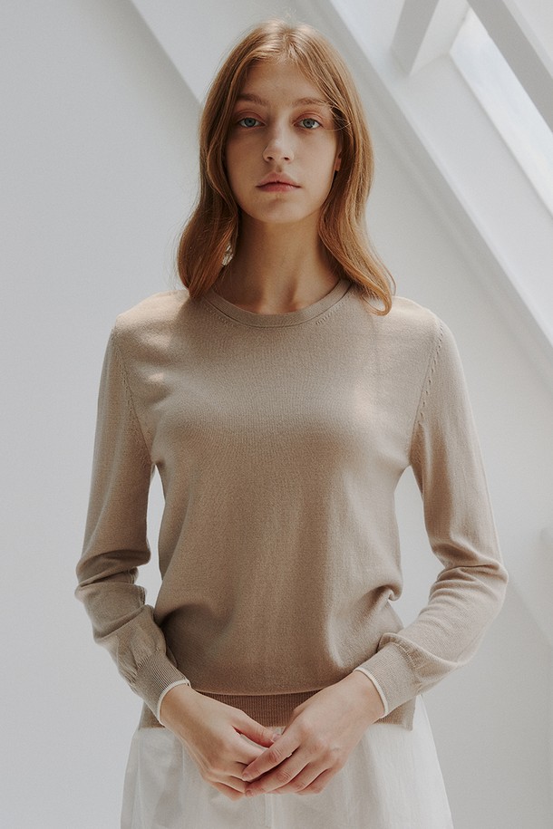 STUDIO SÉCANTE - 스웨터 - LAYERZ Merinowool Knit Top (Ecru)