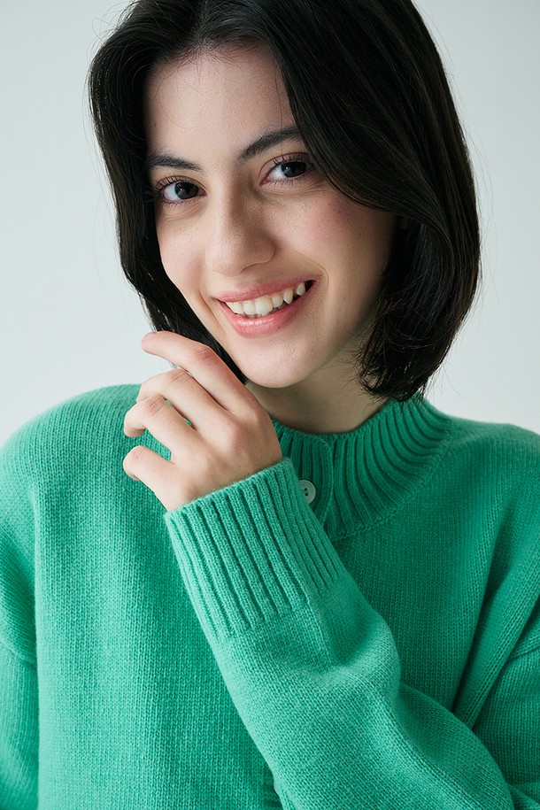 STUDIO SÉCANTE - 가디건 - CAMELLIA Cashmere Cardigan (Maldive Green)