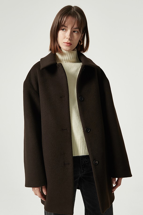 STUDIO SÉCANTE - 코트 - CLARE Cashmere Coat (Dark Chello)