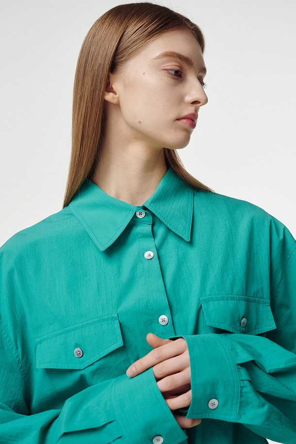 STUDIO SÉCANTE - 셔츠 - SUGAR Shirt Outer (Aquamarine)