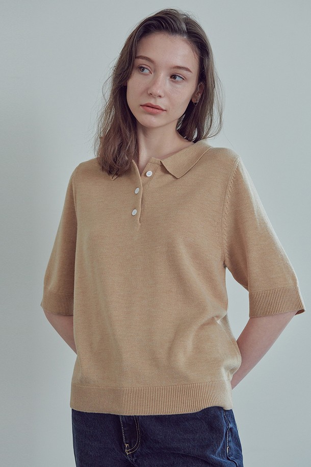 STUDIO SÉCANTE - 스웨터 - SUAVE Merino Wool 100% Knit (Dear Beige)