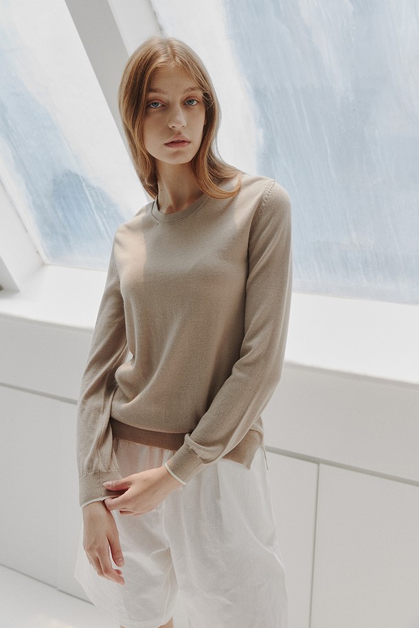 STUDIO SÉCANTE - 스웨터 - LAYERZ Merinowool Knit Top (Ecru)