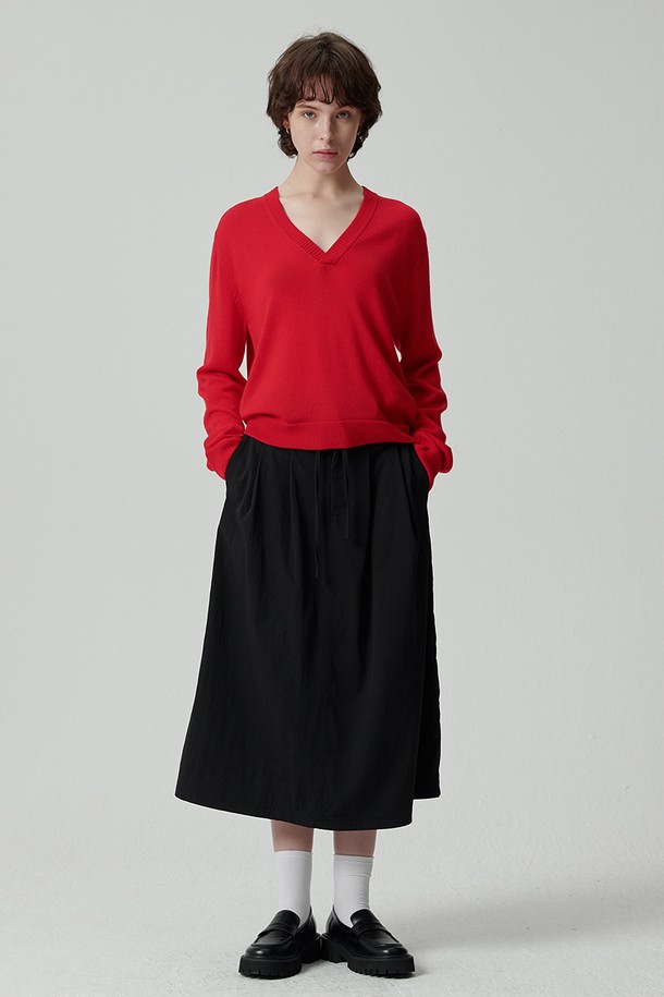 STUDIO SÉCANTE - 롱스커트 - KNIGHT String Skirt (Orca Black)