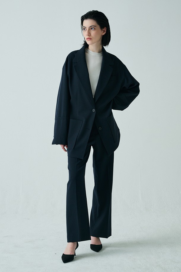 STUDIO SÉCANTE - 롱/미디팬츠 - ARES Wool Pants (Kara sea)