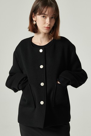 NANA Wool Round-Collar Outer (Winter Black)