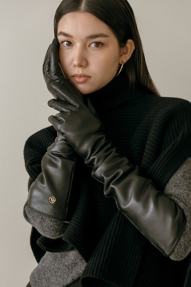 Mayver U - 장갑 - Tawny Lambskin Leather Gloves _ Black