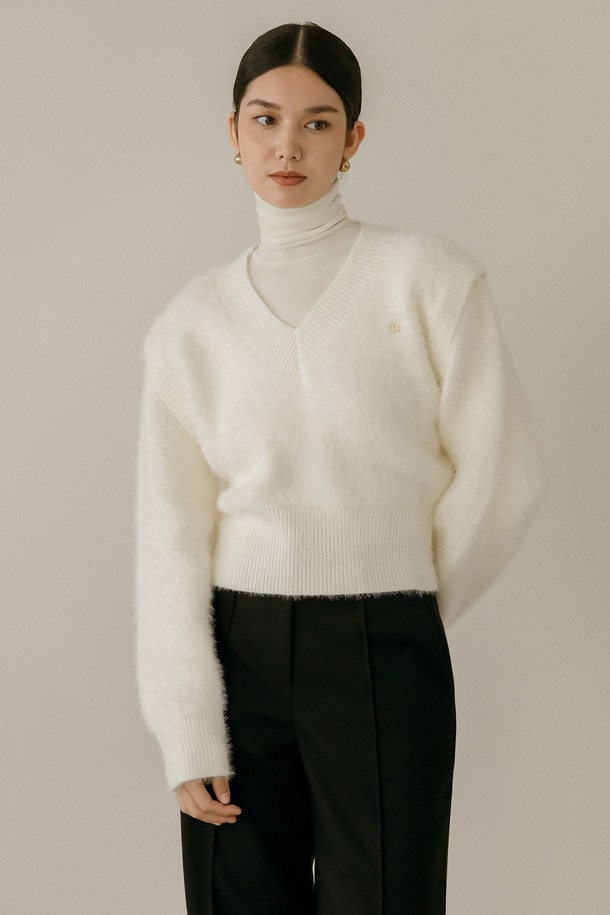 Mayver U - 베스트 - Fob Two Way Knitwear _ Ivory