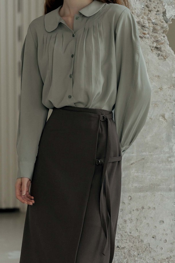 Mayver U - 롱스커트 - Calile Wrap Skirt _ Brown