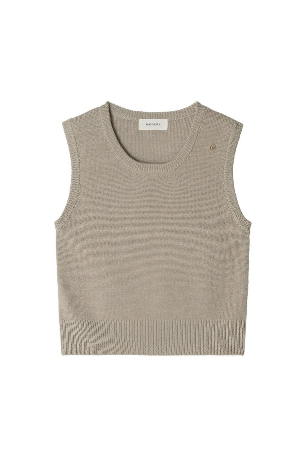 Mayver U - 베스트 - Dreamy Vest Knitwear _ Beige