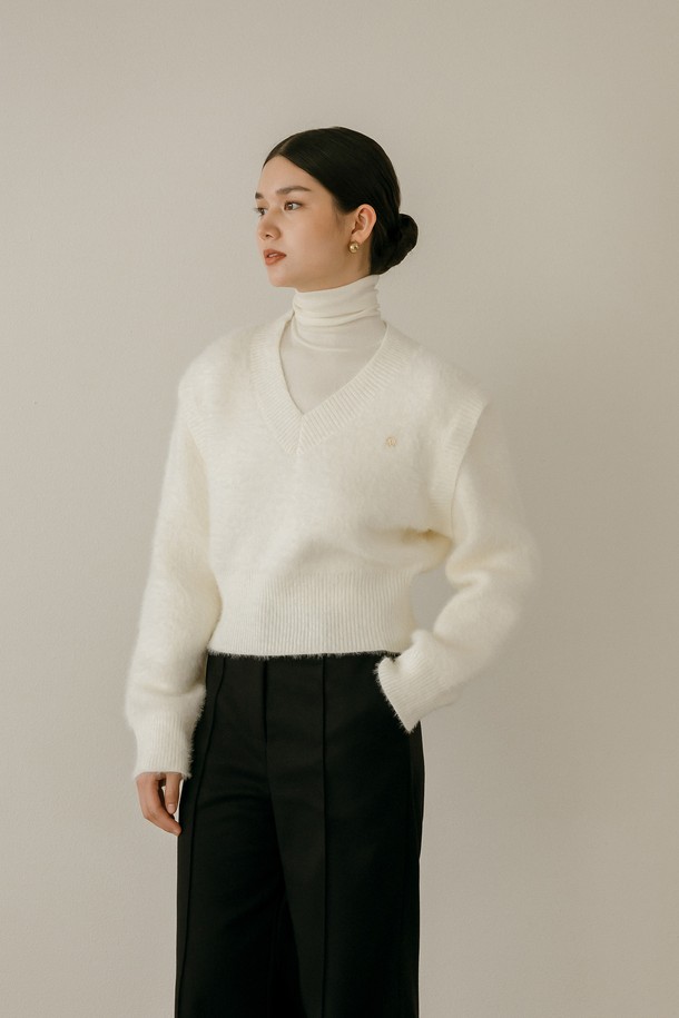 Mayver U - 베스트 - Fob Two Way Knitwear _ Ivory