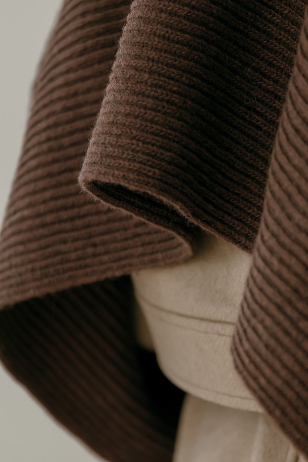 Mayver U - 터틀넥 - Temp Turtleneck Wool Cape Knitwear _ Brown