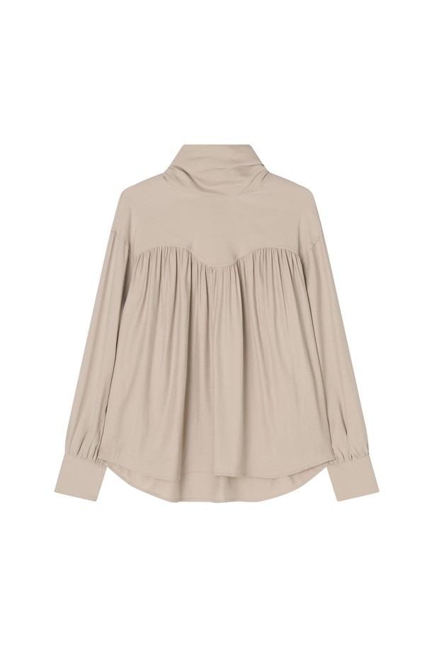 Mayver U - 블라우스 - Analeigh Tie Blouse _ Beige