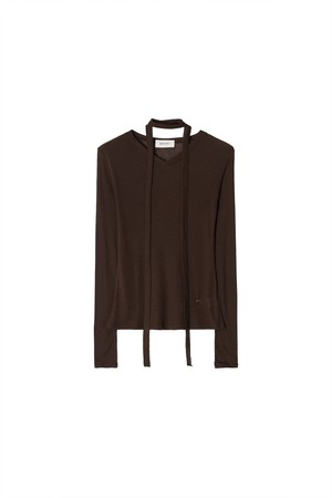 Riley Wool Tie T-Shirt _ Brown