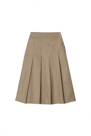 Noosa Pleats Cotton Skirt _ Beige