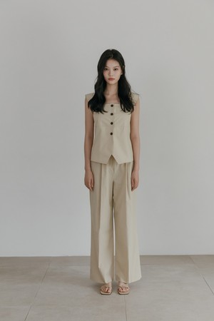 Leem Button Pants _ Beige