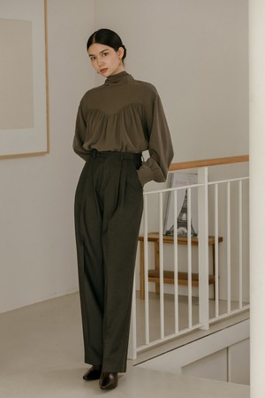 Flat Pintuck Slacks _ Gray