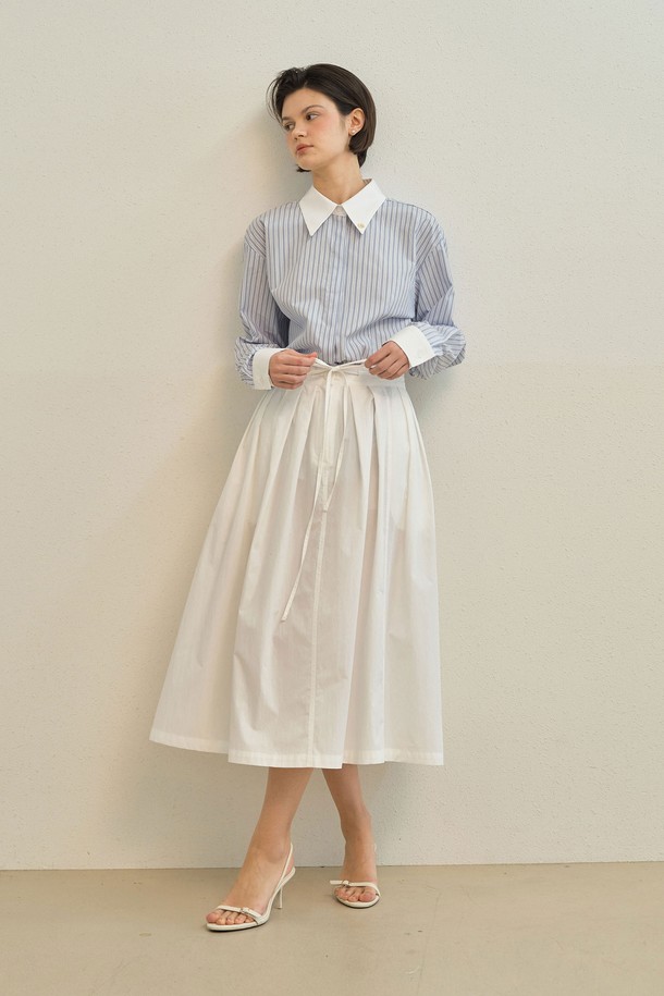 Mayver U - 롱스커트 - Atte Flare Skirt _ Ivory