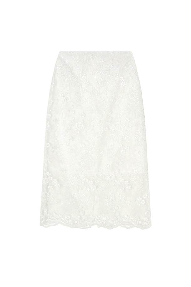 Mayver U - 미디스커트 - Essence Lace Skirt _ Ivory