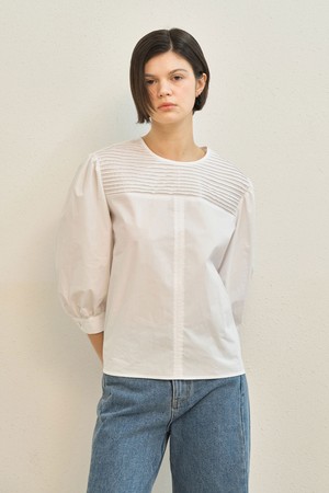 Nor Pintuck Blouse _ Ivory